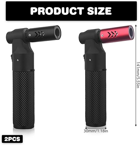 Lot de 2 chalumeaux de cuisine réglables - Chalumeau Bunsen - Brûleur à crème brûlée - 1300 °C - Flamme bleue - Pour barbecue, camping, barbecue, cheminée, pâtisserie (sans gaz butane) - Nail Gallerys