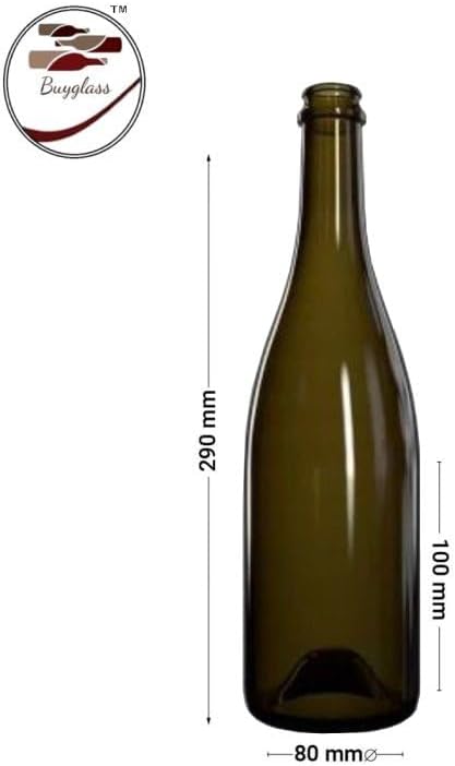 Bouteille pour vin vide, en paquets de 20 pièces, avec bouchon plastique et cage métallique - Nail Gallerys