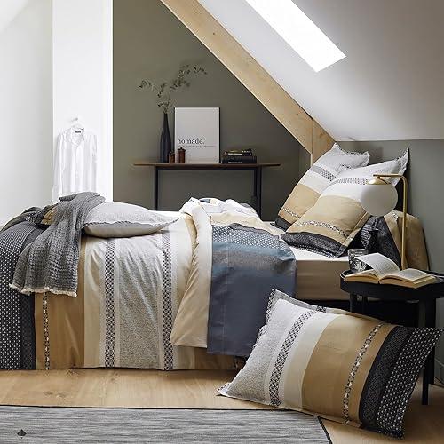 Linnea Drap Plat 240x310 cm Percale 100% Coton Marlow Acier - Nail Gallerys