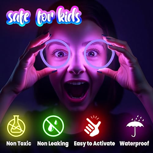 Trimming Shop Lot de 100 Bâtons Lumineux avec Connecteurs, Bracelet Fluorescent Lumineux Tube Soirée pour Enfants et Adultes, Décoration de Nouvel an, Halloween & Noël Accessoires Fluo Soirée - Nail Gallerys