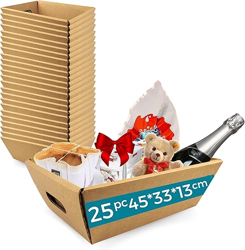 25 Coffrets en Carton Vide sans Couvercle 45x33x13cm | Coffret de Cadeaux de Noël, Pâques, Fête des Pères, Fête des Mères | Corbeilles d'Entreprise et Coffrets pour la Famille et les Amis - Nail Gallerys
