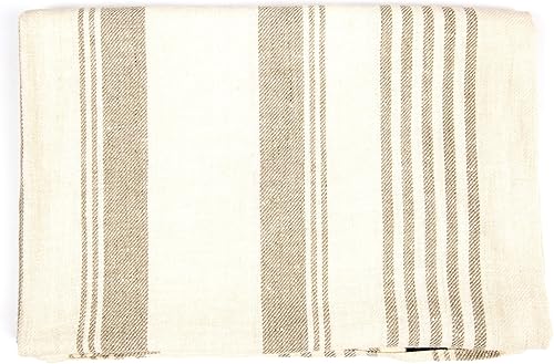 LinenMe Serviette de Bain, 70 x 130 cm, Motif œil-de-Perdrix, Collection Linum, Crème - Nail Gallerys