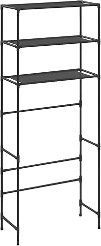 Gecheer Support de Rangement au-Dessus Lave-Linge 3 Niveaux 69x28x169cm, Support de Salle de Bain avec étagère de Rangement, Gain de Place Meuble de Rangement au-Dessus des Toilettes - Nail Gallerys