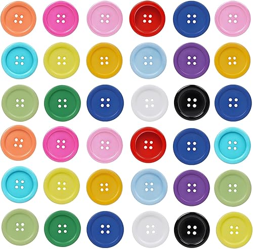 Chenkou Craft Lot de 40 grands boutons ronds en résine 4 trous pour loisirs créatifs et couture (mélange, 30 mm) - Nail Gallerys