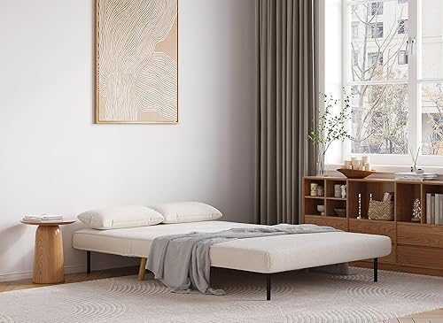 DecoInParis Banquette Convertible 2 Places en Tissu Effet Peau de Mouton Tonka - Nail Gallerys