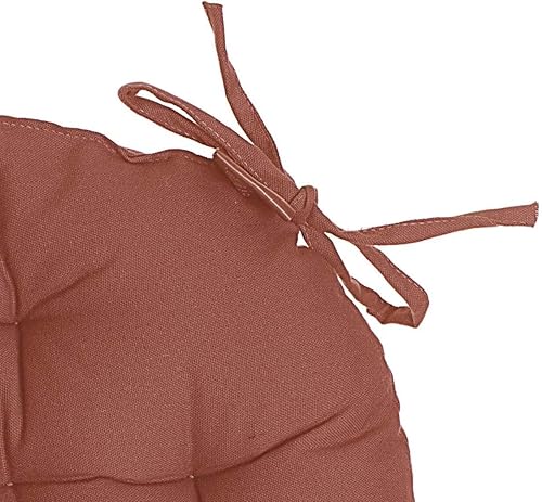 PEGANE Lot de 4 galettes de Chaise Rondes en Coton Coloris Terracotta - 38 x 38 cm - Nail Gallerys