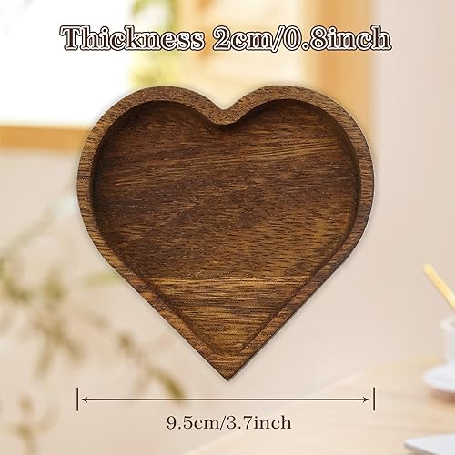 Lot de 2 plateaux en bois de noyer en forme de cœur, assiette en bois romantique, plateau de service décoratif pour collation, bonbons, gâteaux, fruits, noix, décoration de table, Saint-Valentin, Noël - Nail Gallerys