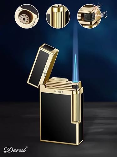 Briquet à gaz de luxe style business métal rechargeable v2 (noir - or) - Nail Gallerys