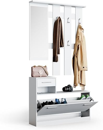 Vicco Vestiaire Billy, Blanc/Sonoma, 25 x 191 cm - Nail Gallerys