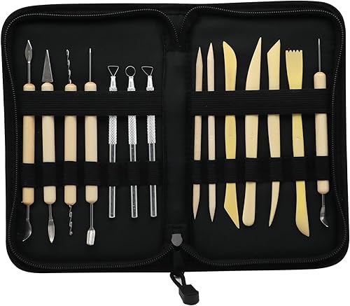 ARTME Outils d'argile, 14 pièces d'outils de poterie en argile polymère, kit de sculpture en céramique avec étui de transport, loisirs créatifs - Nail Gallerys