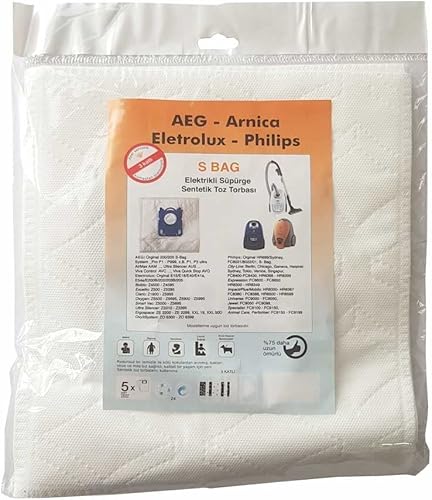 Recamania Lot de 10 sacs en tissu pour aspirateur Electrolux S-Bag AEG GR201 Philips FC8021 E201 E201B - Nail Gallerys