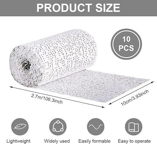 Occzin Lot de 12 Rouleaux de Bandes en plâtre pour Ventre de bébé - 5 x 270 cm - Séchage Rapide - Cadeau pour Femme Enceinte - pour Bricolage, Ventre de bébé, modélisme, Art - Nail Gallerys