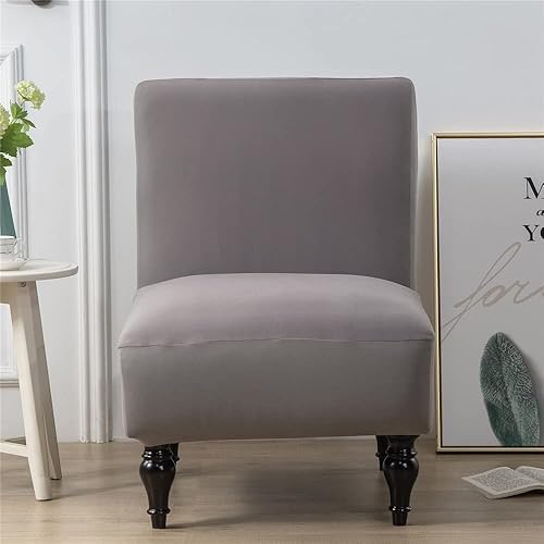 Highdi Extensible Housses de Chaise sans Accoudoirs, 1 Place Housse de Fauteuil pour Accent sans Bras Elastique Lait Soie Protege de Meubles Amovible Lavable pour Salon Chambre Hôtel (Beige) - Nail Gallerys