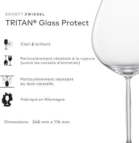 SCHOTT ZWIESEL Verres à bourgogne Muse (set de 4), verres à bourgogne ventru pour le vin rouge, verres en cristal Tritan résistant au lave-vaisselle, fabriqués en Allemagne (art. n° 123666) - Nail Gallerys