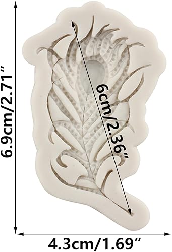 MINFEIDMS Moule En Silicone Plume Moules À Fondant Plume De Paon Pour Décoration De Gâteau Au Sucre Cupcake Topper Pâte De Gomme Au Chocolat Bonbons Argile Polymère - Nail Gallerys