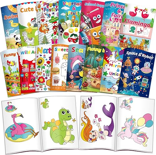 Kalysky Lot de 15 Livres de Coloriage pour Enfants (21,6 x 15 cm), Ensemble de Livres de Coloriage pour Sacs de Fête de 4 à 8 ans, Packs de Livres d'activités pour Enfants pour Les Voyages en Avion - Nail Gallerys