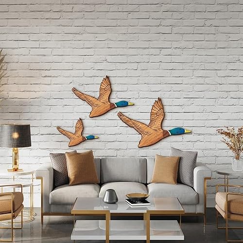 CinematicBake Décoration murale rustique avec oiseaux volants, art mural en bois sculpté pour - Nail Gallerys