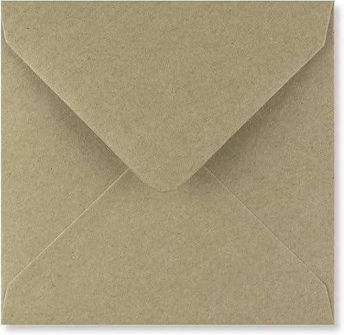 Lot de 100 enveloppes carrées colorées pour cartes de vœux, invitations de mariage et travaux manuels Doré métallisé 155 x 155 mm - Nail Gallerys
