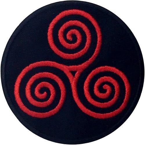Le symbole du cercle de Triskel Brodé à Repasser ou à Coudre Patch, Rouge noir - Nail Gallerys