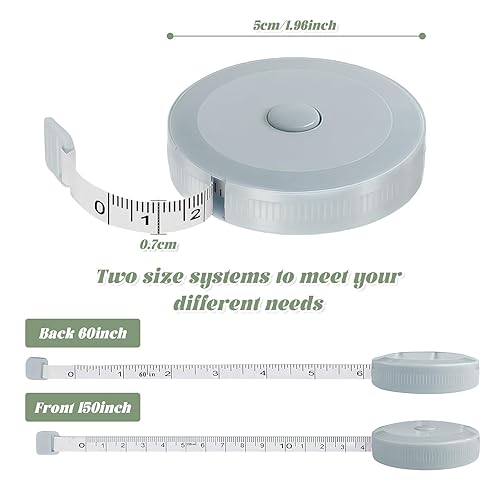 Flintronic 6 Pièces Mini Metre Ruban, 60inch / 1.5m Mètre à Ruban, Ruban à Mesurer Rétractable, Double Face à Double Echelle, pour Mesures de Corps, Couture, Mesurer la Poitrine - Nail Gallerys
