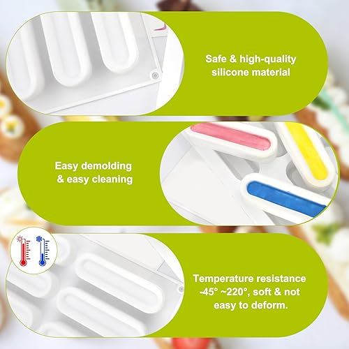 Moules de barres de silicone antiadhésiques 6-Cavité, chocolat flexi résistant à la chaleur, gâteau, mousse et pâte à dessert la crème glacée Moules cuisson - Nail Gallerys