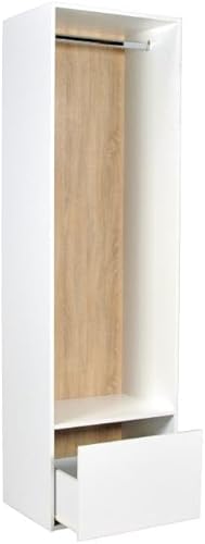 Vente-unique - Dressing d'angle modulable - L144,5 cm - Blanc et Naturel - TAMOKA - Nail Gallerys