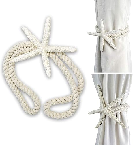 Lot de 2 Embrasses de Rideaux en Forme D'étoile de Mer, en Corde Tissée à la Main, pour Décoration de Fenêtre de Chambre à Coucher, Belle, Exquise, Facile à Utiliser, étoile de - Nail Gallerys