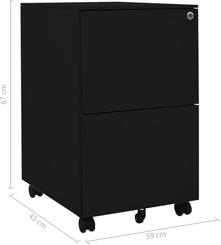 vidaXL Classeur Mobile Armoire à Dossiers Armoire de Classement Stockage de Fichiers Meuble de Classement Bureau Blanc 39x45x67 cm Acier - Nail Gallerys