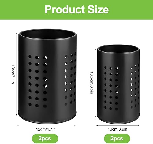 MOAMUN 4 Pot Ustensiles Cuisine Porte Ustensiles Cuisine, Inox Egouttoir Couvert Pot a Ustensile De Cuisine, Rangement Ustensiles Cuisine Ustensile Cuisine pour Organiser Tiroirs Comptoirs - Nail Gallerys