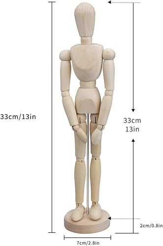 Art Mannequin,Mannequin de Bois avec Support Modele de Main en Bois Mannequin Articulé pour Dessin,pour Dessin, Peinture et Déco Intérieure (Mannequin Homme) - Nail Gallerys