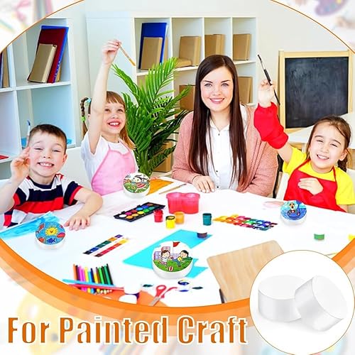 Suoumwa Paquet de 50 Cercles de Mousse, Disques Ronds en Mousse de Polystyrène de 3 Pouces, Bloc Blanc Épais de 1 Pouce, Mousse Artisanale Vierge pour Bricolage, Peinture de Fleurs, Art - Nail Gallerys