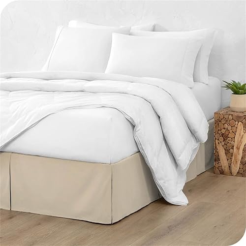 ISZI Cache-Sommier Plissé en Coton Protège Sommier Textile Qualité Supérieure Premium avec Jupe de Lit de 35 Cm Cache-Sommier Plissé en Coton,Noir,140 * 200+35cm - Nail Gallerys