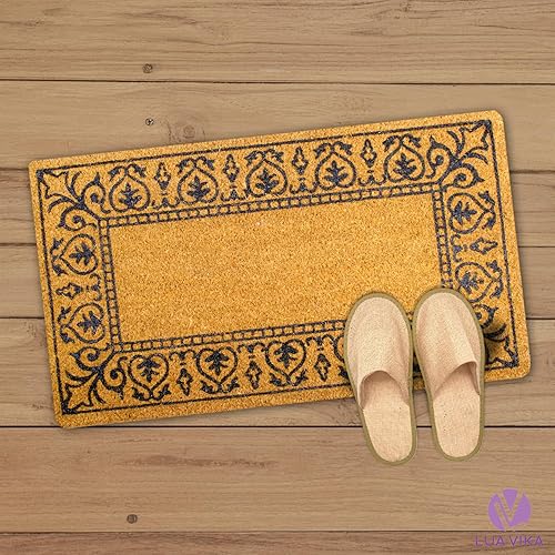 LUA VIKA Paillasson Exterieur Entree - Be Happy - 40x70 cm - Tapis Entree Exterieur Antidérapant - Tapis Coco Interieur - Paillasson Coco Original - Nail Gallerys