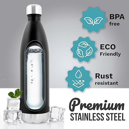 TAVIALO Gourde Isotherme - Bouteille en Acier Inoxydable 500 ml/750 ml/1000 ml - Boissons Chaudes ou Froides 24h - Anti-Fuite, Sans BPA - Parfaite pour Sport, Voyage, Bureau - Nail Gallerys