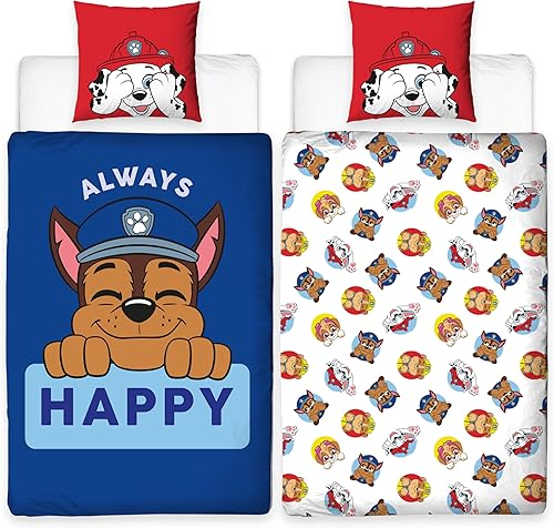 LYO Parure de lit 140 x 200 cm Pat'Patrouille Housse de Couette+ Taie d'oreiller - Nail Gallerys