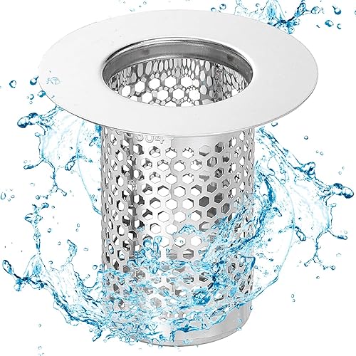 lomdung Filtre Lavabo en Acier Lnoxydable, Crépine de Vidange de Baignoire, Filtre Evier Multifonctionnel, Durable et Facile à Installer, Filtre Cheveux Douche pour Cuisine Salle de Bain et Balcon - Nail Gallerys