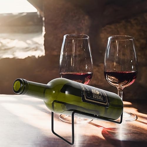 Holibanna 2 Pièces Casier À Bouteilles De Vin Unique Support De Vin Autoportant Présentoir À Vin en Métal Organisateur De Vin Rouge pour Boissons d'alcool (Noir) - Nail Gallerys