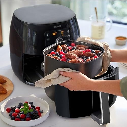 PHILIPS Airfryer Premium XXL, 7.3L (1.4kg), 90% de Graisse en Moins grâce à la Technologie Rapid Air, Application de Recette (HD9650/90) - Nail Gallerys