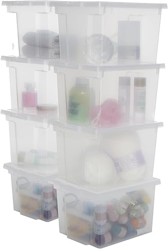 Iris Ohyama, Boite rangement plastique, Boite de rangement bureau de 10L, Lot de 4, Sans BPA,DDUSB-S, Gris- L29 x P24 x H18.5 cm - Nail Gallerys