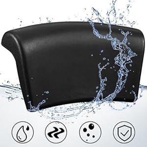 Appareil ou housse imperméable noire avec effet éclaboussure d'eau. Comprend quatre icônes circulaires ci-dessous représentant des symboles liés à la protection.