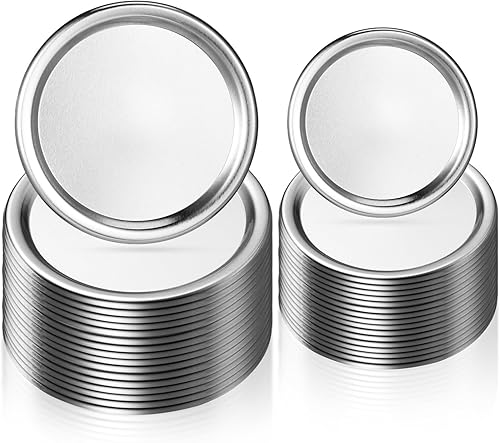 TOPPERFUN 48 Couvercles De Bocaux Chacun Pour 2 75 Pouces Et 3 38 Pouces Couvercles De Bocaux En Fer Scellés Sous Vide Pour Bouche Large Et Bouche Régulière Couvercles De - Nail Gallerys