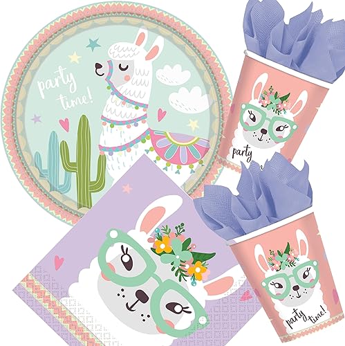 Amscan Lama Birthday Party 9904587 Lot de 16 serviettes de table - Nail Gallerys