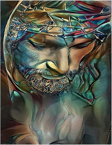 DCIDBEI Peinture diamant Jésus Christ 40 x 50 cm Jésus peinture par numéros Jésus Kit de point de croix pour adultes Diamond Picture Art Jésus mosaïque adhésive Broderie Craft Buddy Crystal Art - Nail Gallerys