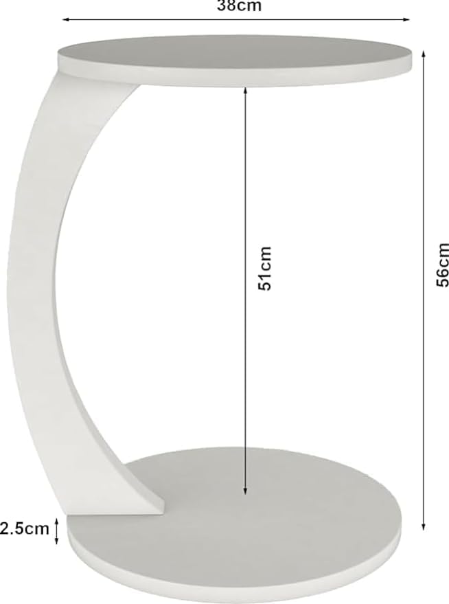 WOOVEN DESIGN Table basse en forme de C avec roulettes, table d'appoint de canapé portable, ronde, meuble élégant en bois de noyer - Nail Gallerys
