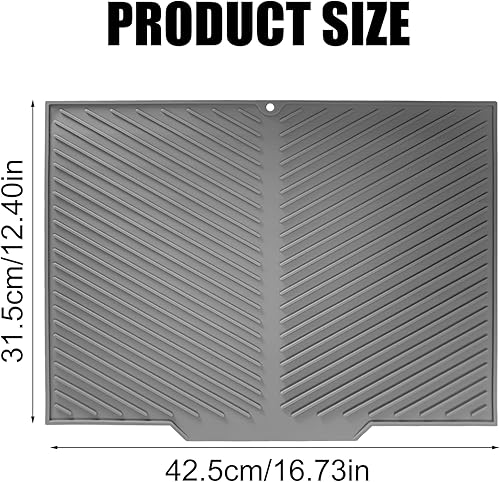 PetGlimmer Tapis Egouttoir Vaisselle, 40×30cm Silicone Antidérapant Tapis Vaisselle, Pliable Tapis de Séchage Vaisselle, Résistant à La Chaleur Dish Drying Mat, Tapis Absorbant Vaisselle - Nail Gallerys