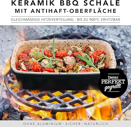 Römertopf - Plat de cuisson en céramique - Résistant à la chaleur jusqu'à 900 °C - Plat à four polyvalent pour barbecue, four et accompagnements - 22 x 16,3 cm - Passe au lave-vaisselle - Nail Gallerys