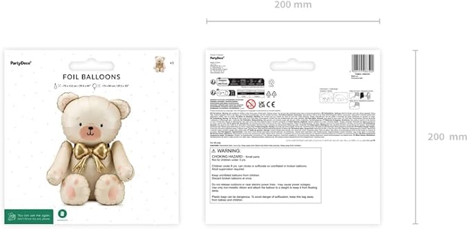 Ballon gonflable en forme d'ours, 84 cm, crème avec nœud doré, ballon debout pour fête prénatale et fête d'enfants - Nail Gallerys