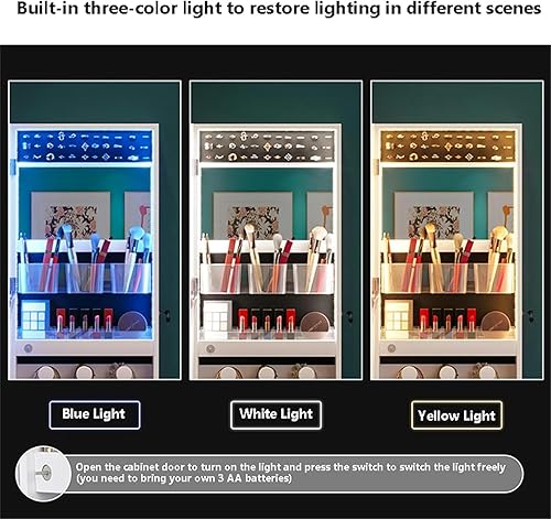 Armoire de rangement pour bijoux,armoire penderie avec miroir et lumières,organisateur de rangement multifonctionnel pour bijoux avec crochets pour montage mural,montage sur porte,chambre à coucher, - Nail Gallerys