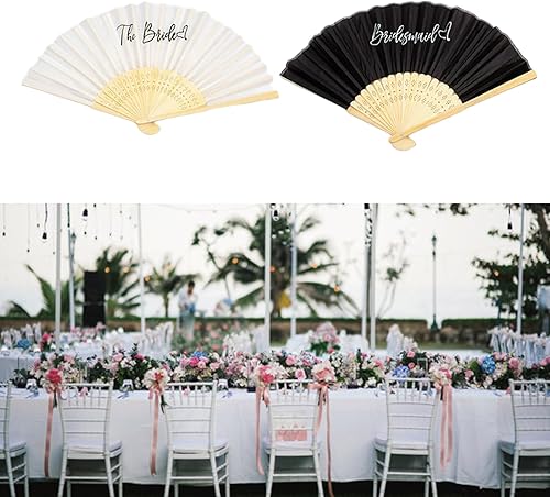 Kelisdi Éventail de mariage, enterrement de vie de jeune fille, accessoire décoratif pour carnaval, fiançailles, fête prénuptiale, demoiselle d'honneur, accessoire de mariée - Nail Gallerys