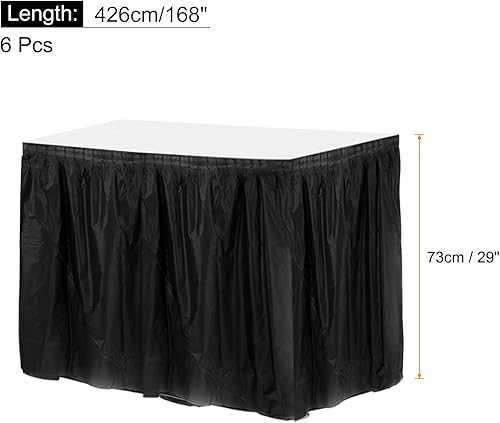 Sourcing Map Lot de 6 jupes de table rectangulaires en plastique rouge, 8,8 x 4,3 m, imperméables, jetables, parfaites pour mariages, anniversaires, fiançailles - Nail Gallerys